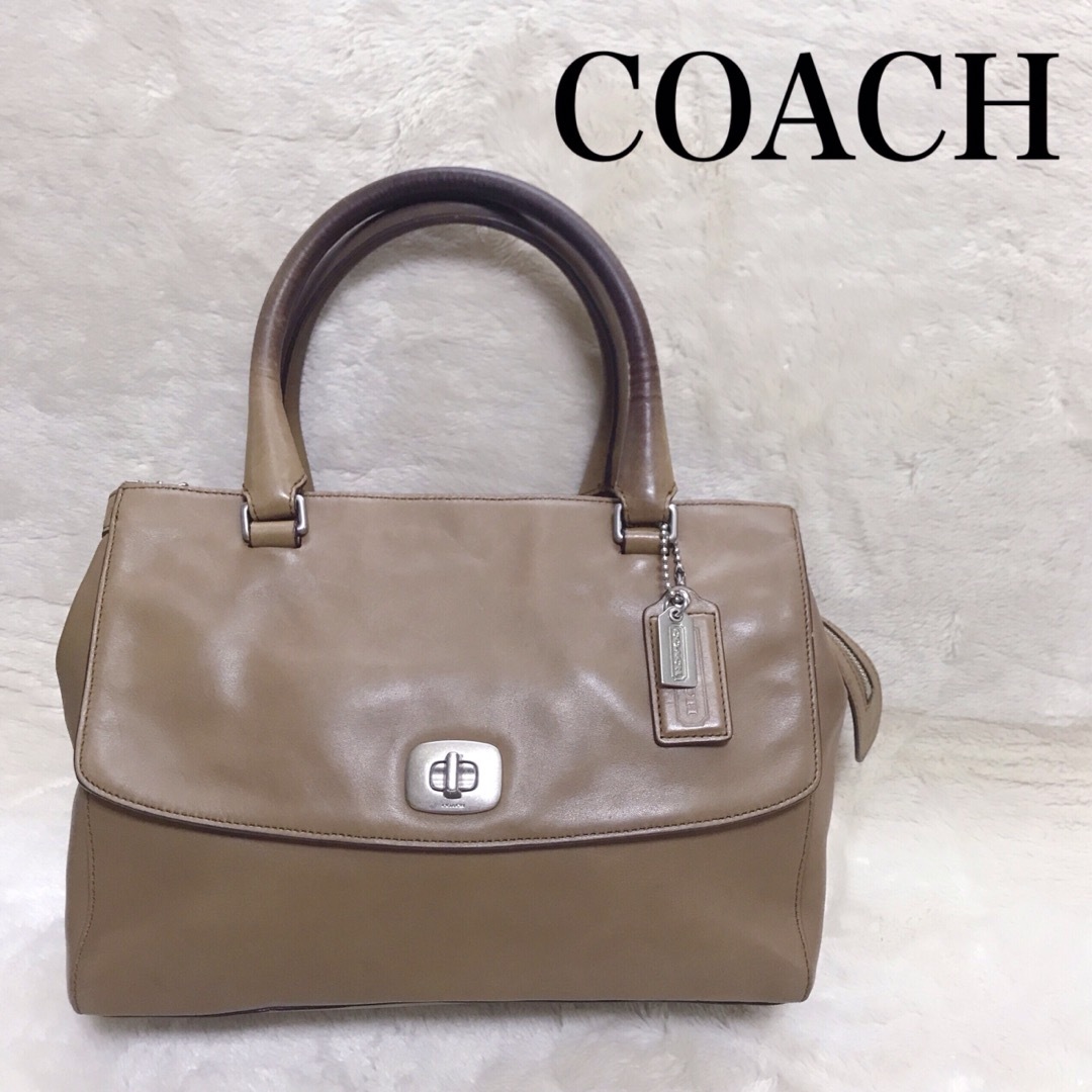 COACH　コーチ　オールレザー　トートバッグ　ハンドバッグ　ターンロック