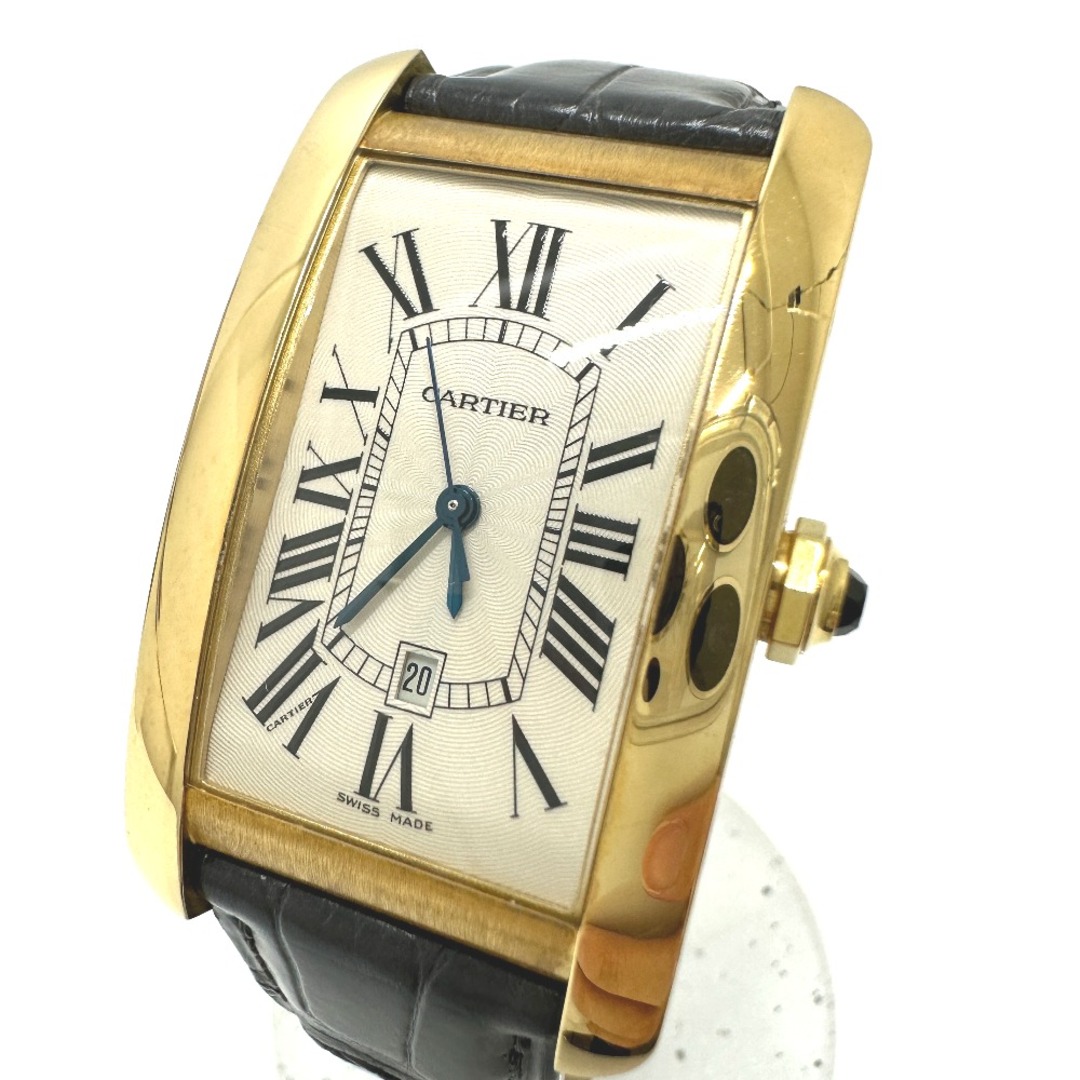 『5年保証』 カルティエ CARTIER タンクアメリカン LM W2603156 自動巻き デイト 腕時計 K18 ゴールド 腕時計(アナログ)