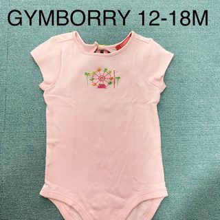 ジンボリー(GYMBOREE)のGYMBORRY 後ろリボン半袖ロンパース 12-18m ピンク(ロンパース)