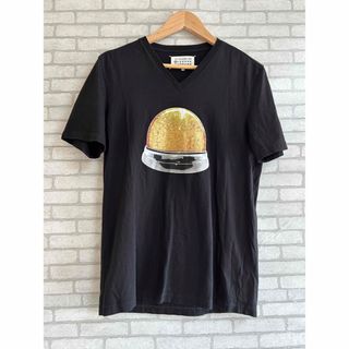 マルタンマルジェラ(Maison Martin Margiela)のマルジェラ　ブラック　Tシャツ　半袖　vネック　イタリア製　サイズ44(Tシャツ/カットソー(半袖/袖なし))