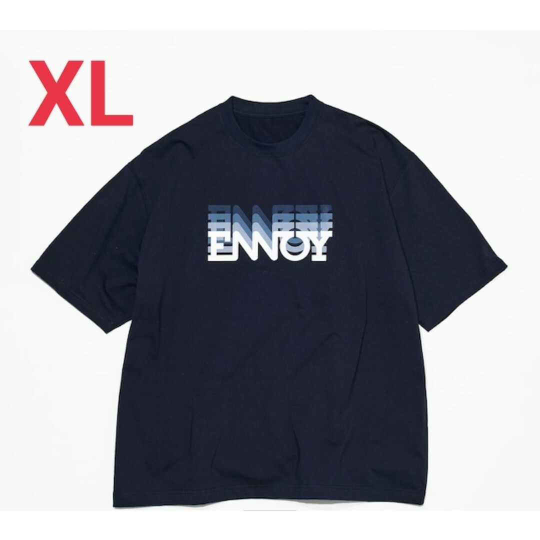 エンノイElectric Logo Gradation ss Tee Navy