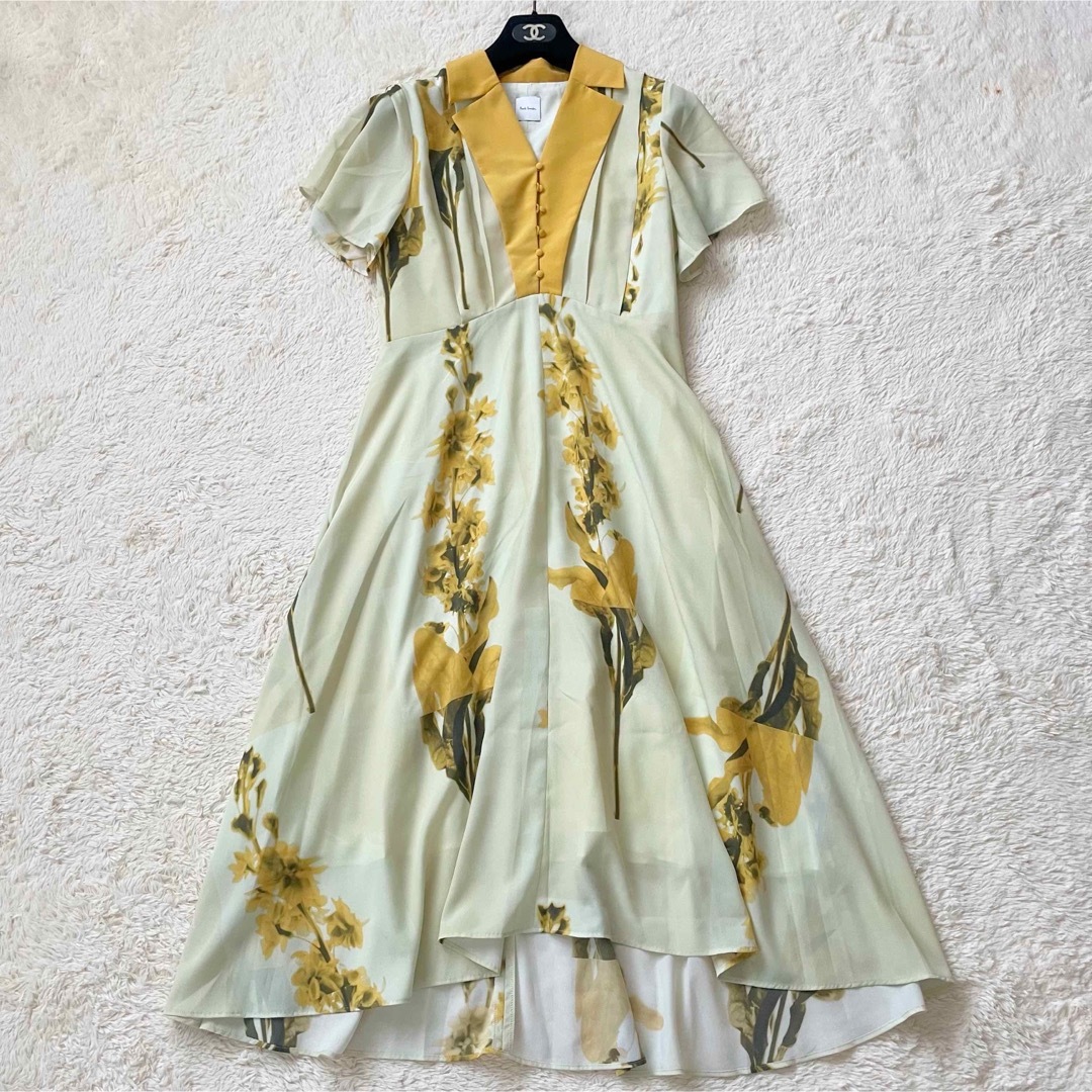 美品 ポールスミス ステムフローラルワンピース 花柄 襟