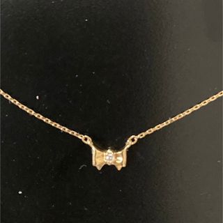 スタージュエリー(STAR JEWELRY)の18K ネックレス　スタージュエリー　リボンモチーフ　ダイヤ0.01(ネックレス)