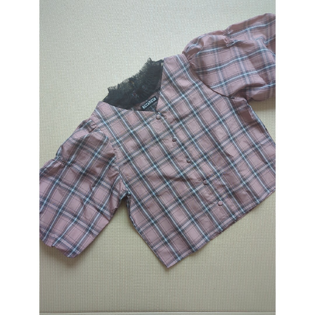 しまむら(シマムラ)のRICCARICCA　リッカリッカ　トップス　ピンク　150 キッズ/ベビー/マタニティのキッズ服女の子用(90cm~)(Tシャツ/カットソー)の商品写真