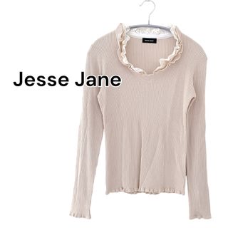 【Jesse Jane】リブ ニット カットソー レース フリル(カットソー(長袖/七分))