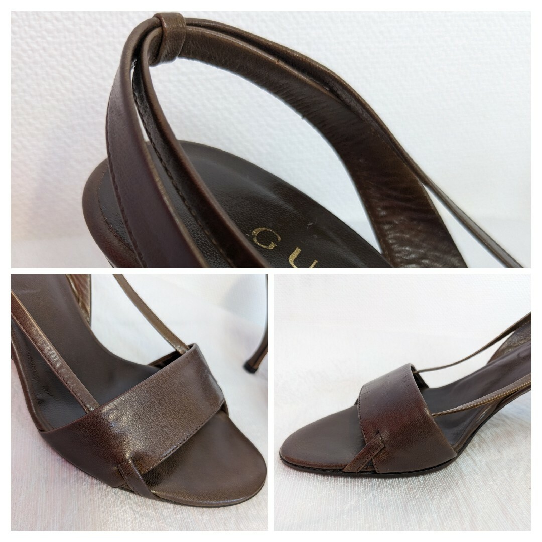 Gucci(グッチ)のグッチ　サンダル　23cm　ブラウン　ピンヒール　7cm レディースの靴/シューズ(サンダル)の商品写真