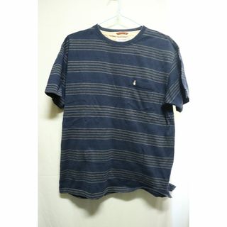 ハッシュパピー(Hush Puppies)のプロフ必読ハッシュパピーボーダーネイビーTシャツ/ブランドかわいい♪重宝L(Tシャツ/カットソー(半袖/袖なし))