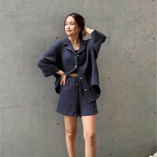 アリシアスタン(ALEXIA STAM)のCozy Cotton Gauze Shirt 、Shortsセット(カットソー(長袖/七分))