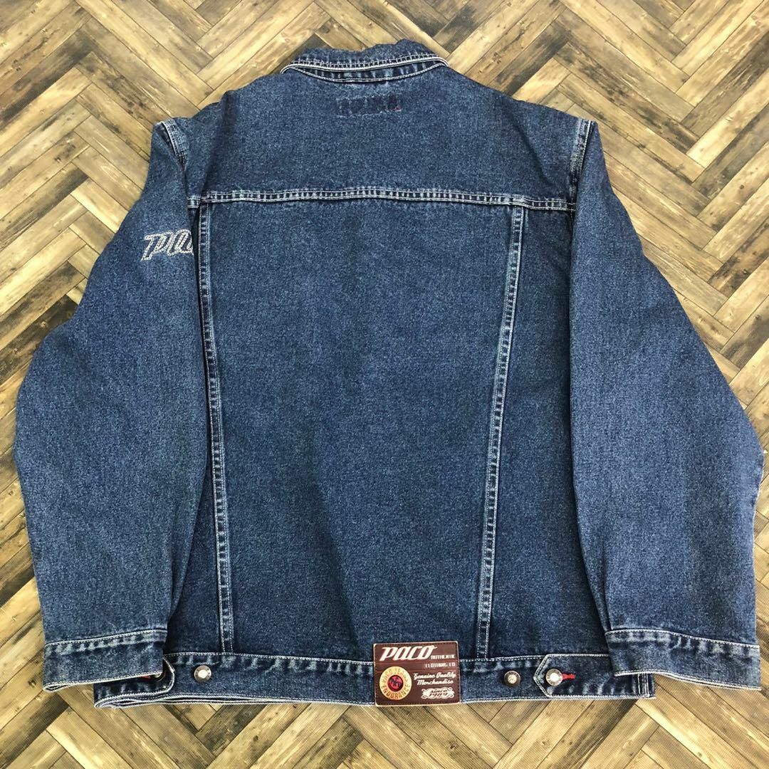 メンズpaco jeans 90s デニムジャケット ヴィンテージ 刺繍ロゴ XL相当