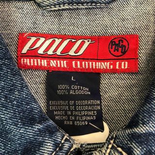 paco jeans 90s デニムジャケット ヴィンテージ 刺繍ロゴ XL相当