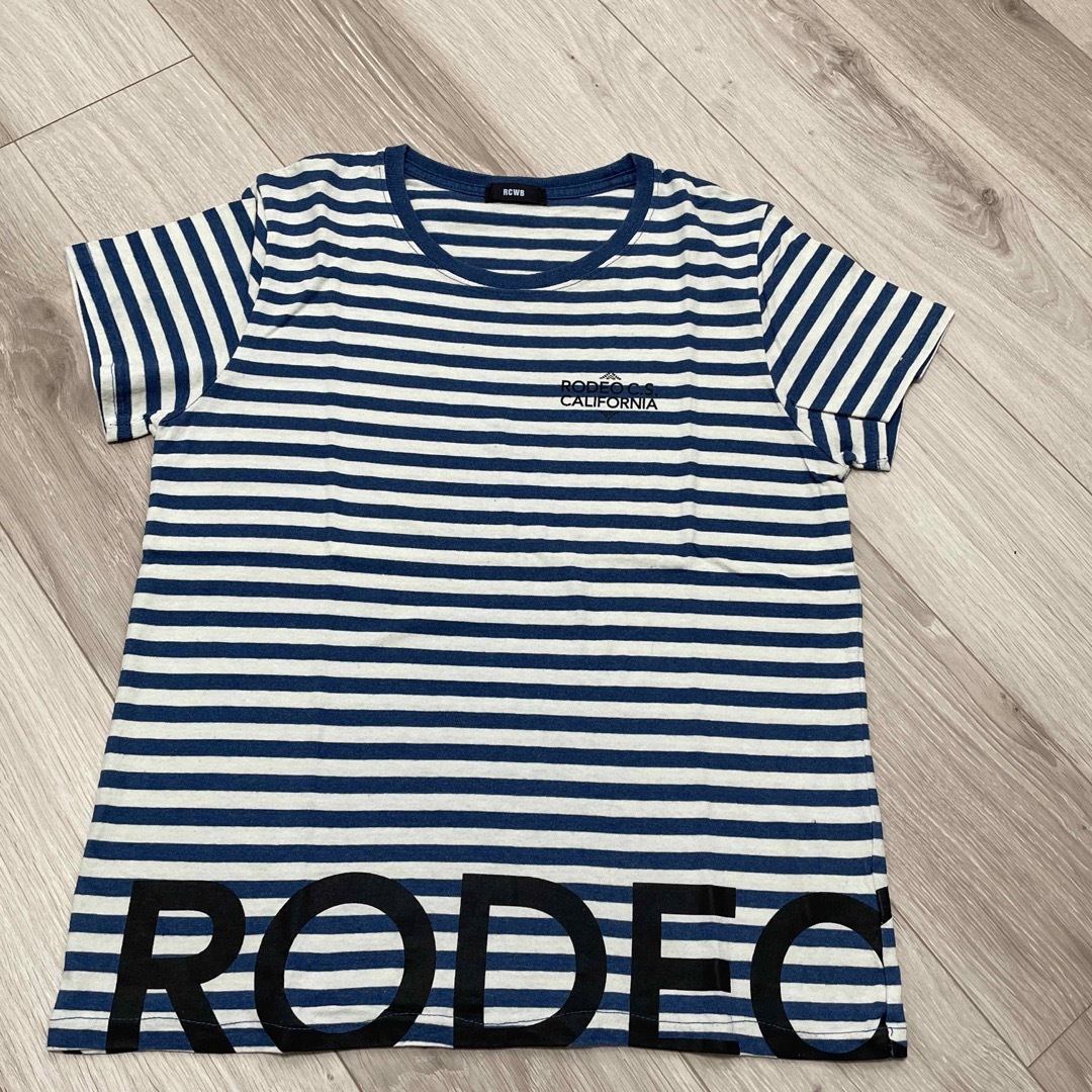 RODEO CROWNS WIDE BOWL ロデオクラウンズ インディゴカラーボーダー半袖Tシャツの通販 by ちなちぽ's shop｜ ロデオクラウンズワイドボウルならラクマ