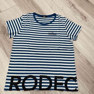 ロデオクラウンズワイドボウル(RODEO CROWNS WIDE BOWL)のロデオクラウンズ　インディゴカラーボーダー半袖Tシャツ(Tシャツ(半袖/袖なし))