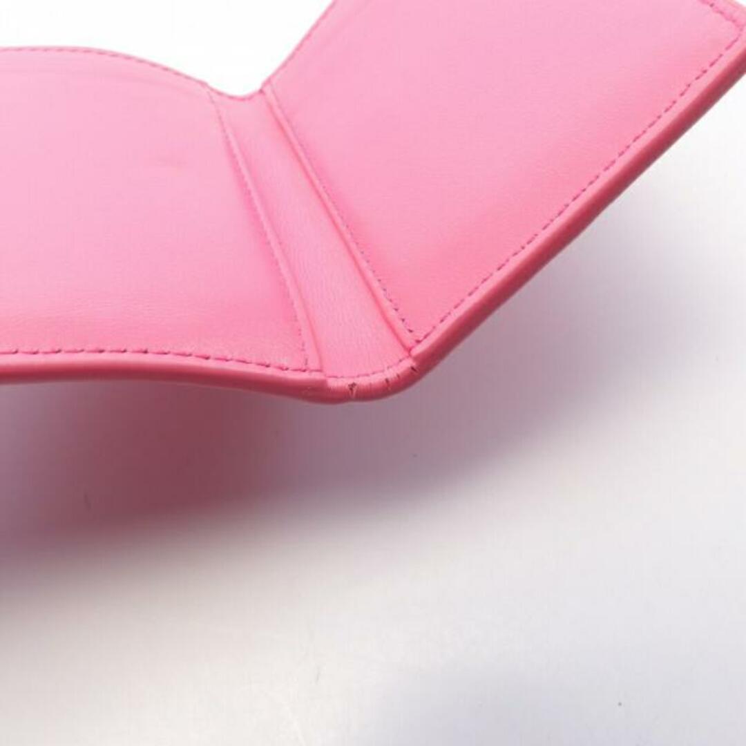 スモール 三つ折りフラップウォレット イントレチャート 三つ折り財布 コンパクトウォレット レザー ピンク