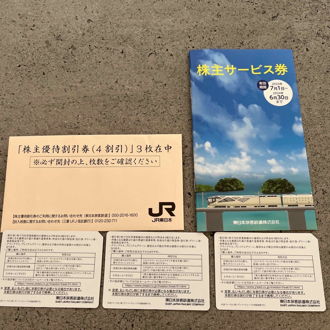 JR東日本株主優待割引券３枚 1