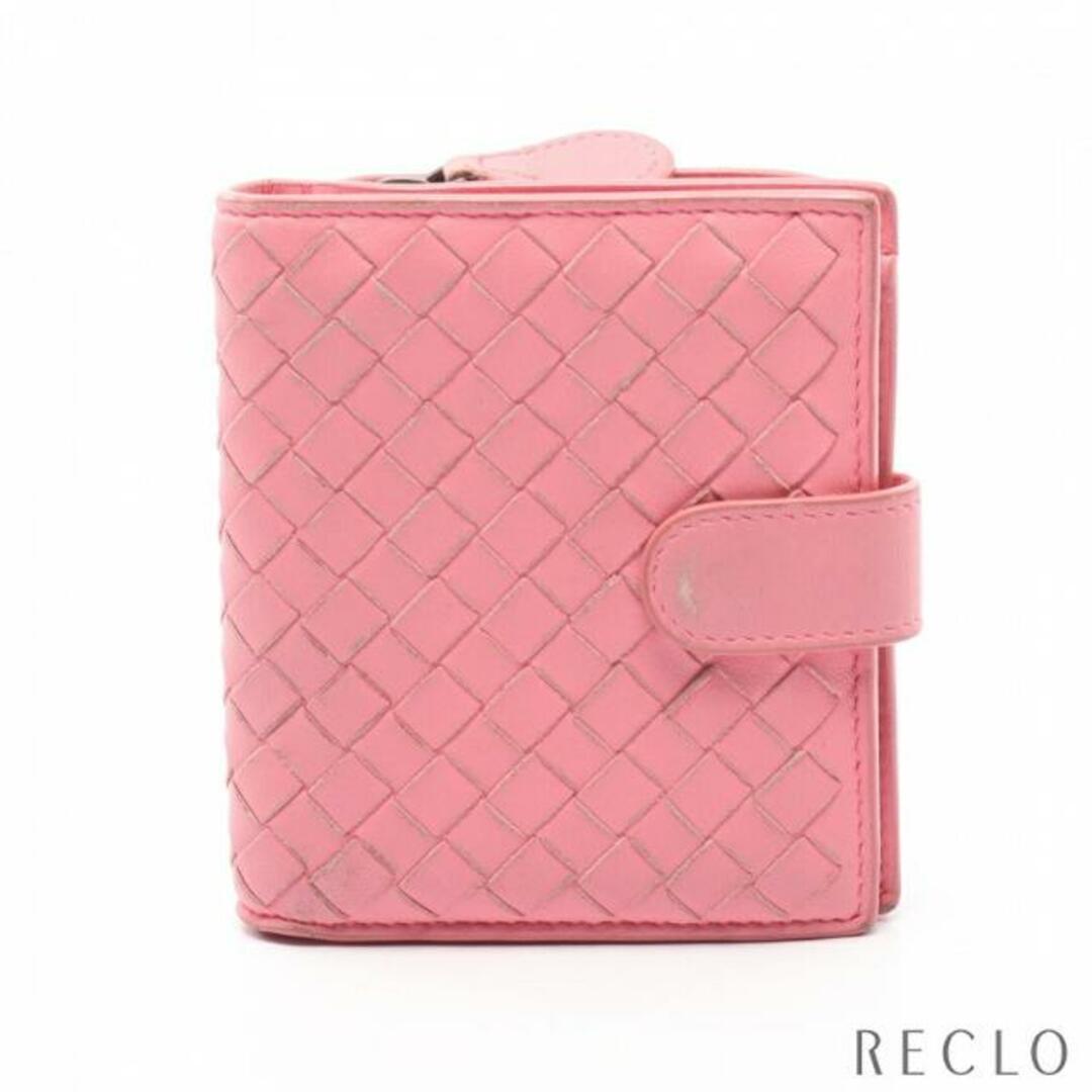 Bottega Veneta - イントレチャート 二つ折り財布 レザー ピンクの通販