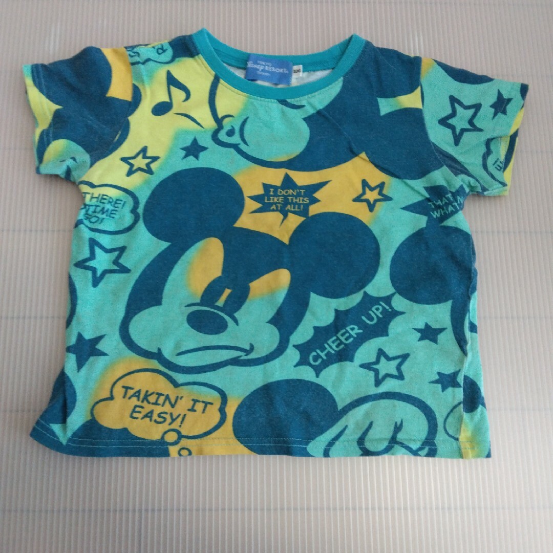 Disney(ディズニー)の100サイズ、ミッキー総柄、Ｔシャツ キッズ/ベビー/マタニティのキッズ服男の子用(90cm~)(Tシャツ/カットソー)の商品写真