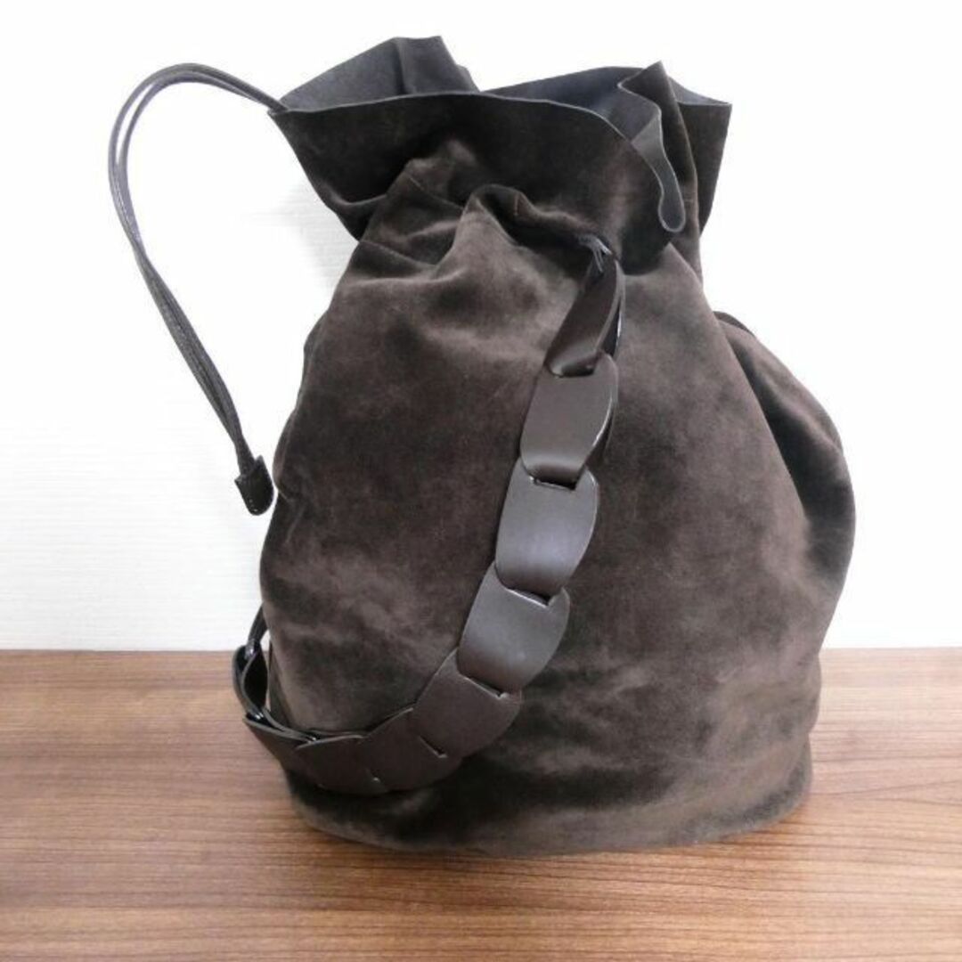 卸直営店(お得な特別割引価格) 良品 グッチ スエード×レザー バケツ