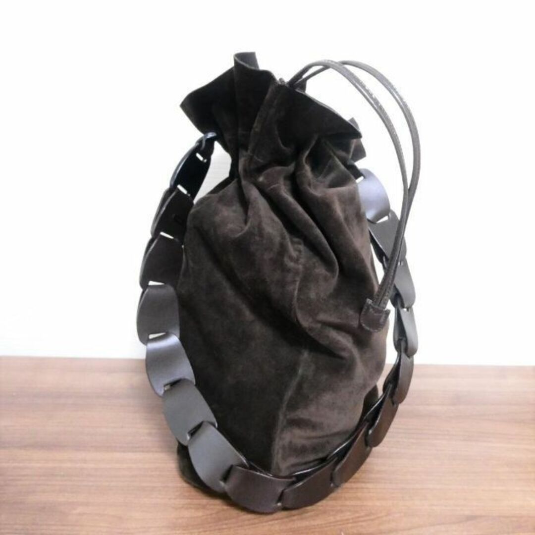 卸直営店(お得な特別割引価格) 良品 グッチ スエード×レザー バケツ