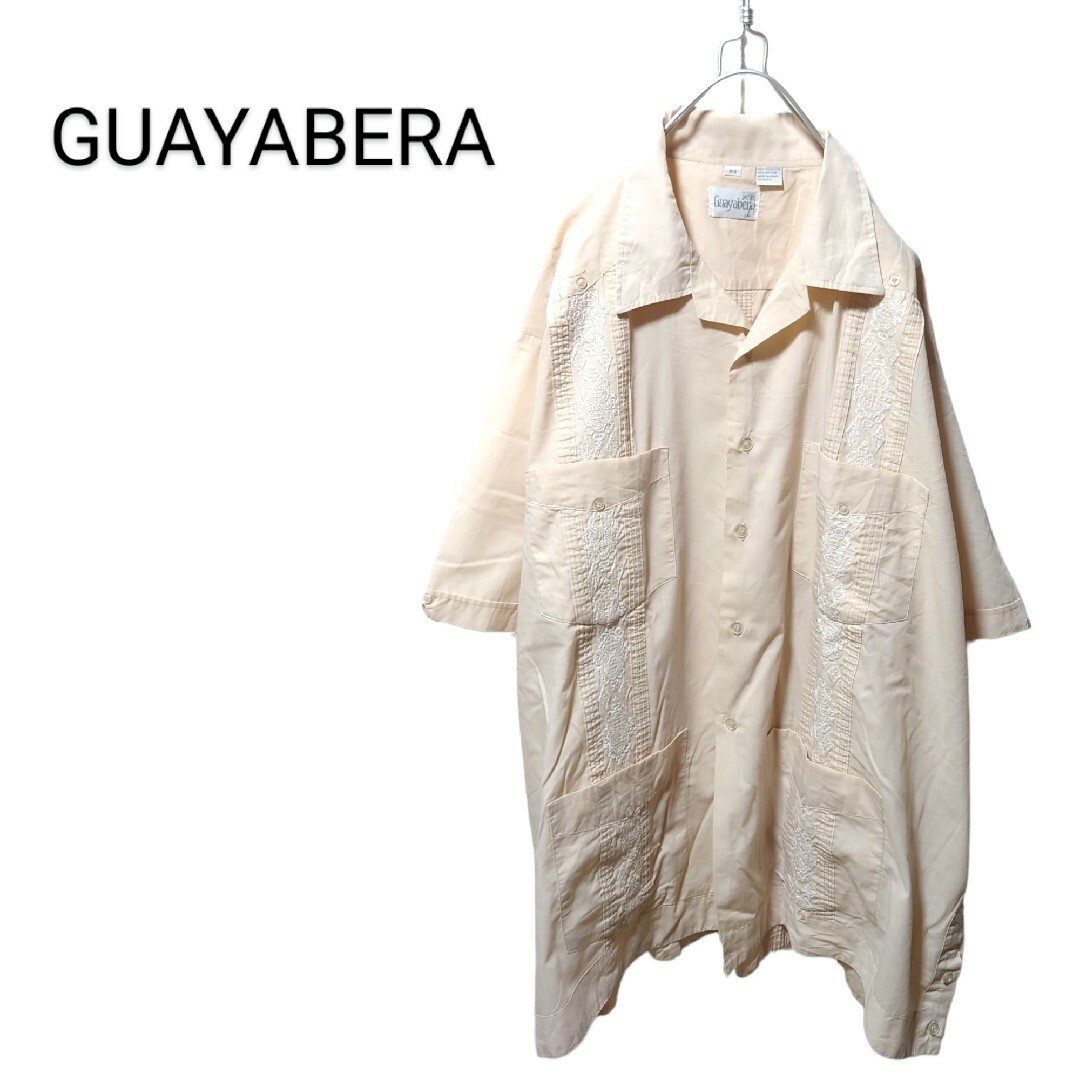 【GUAYABERA】VINTAGE 刺繍入り キューバシャツ A-1042