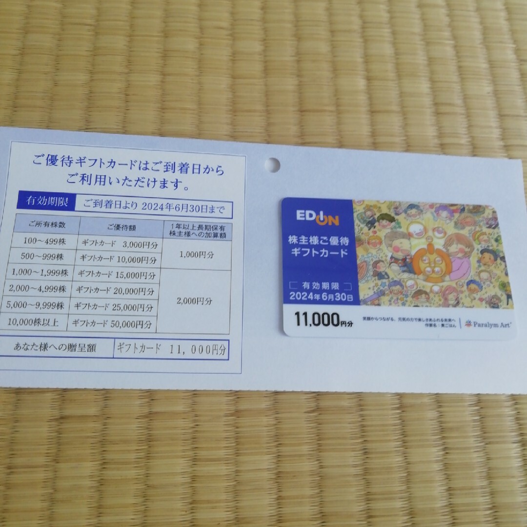 エディオン株主優待ギフトカード11000円分 | mag-mar.org