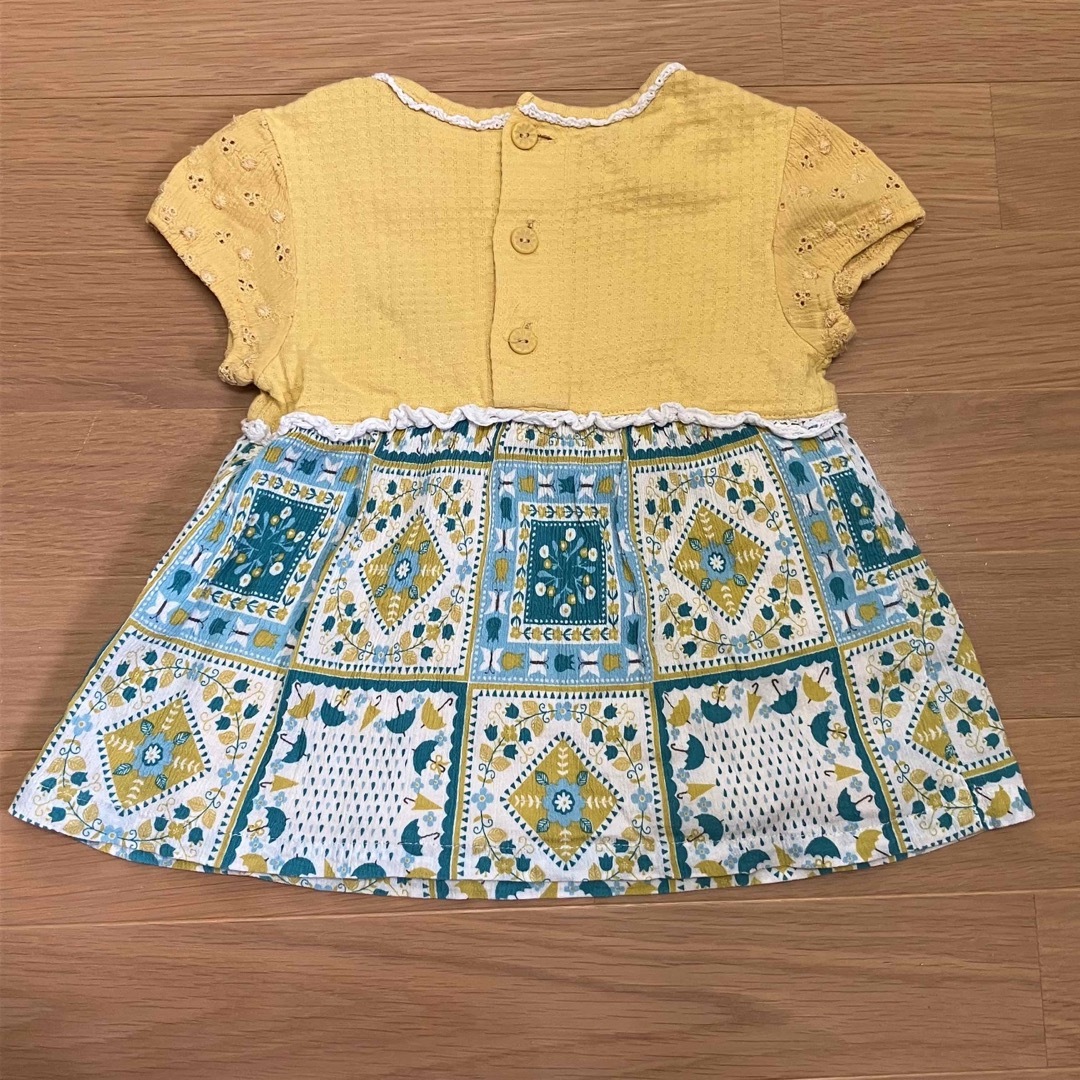 Petit jam(プチジャム)のPetit jam  切替え半袖　100㎝ キッズ/ベビー/マタニティのキッズ服女の子用(90cm~)(Tシャツ/カットソー)の商品写真