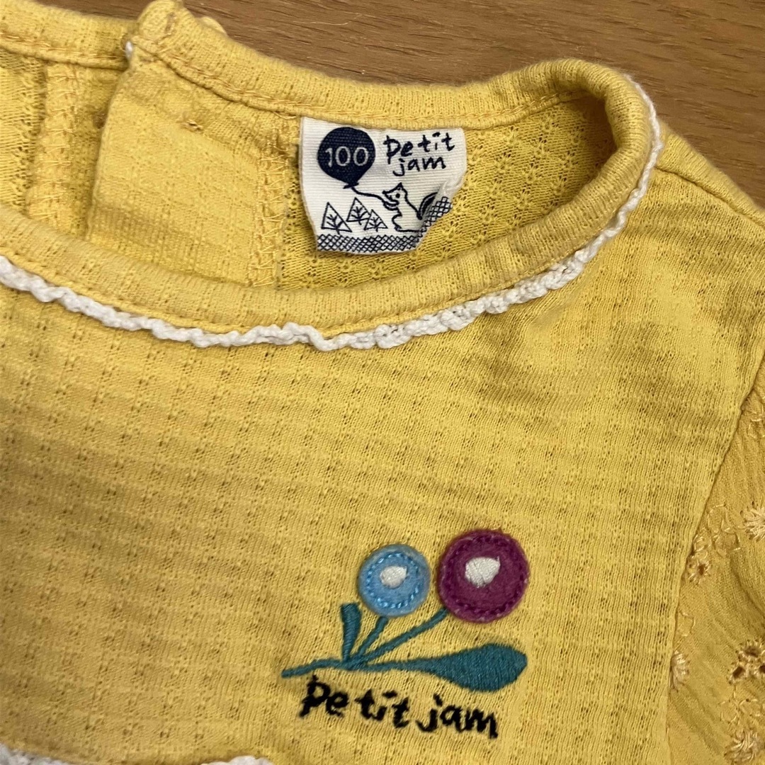 Petit jam(プチジャム)のPetit jam  切替え半袖　100㎝ キッズ/ベビー/マタニティのキッズ服女の子用(90cm~)(Tシャツ/カットソー)の商品写真