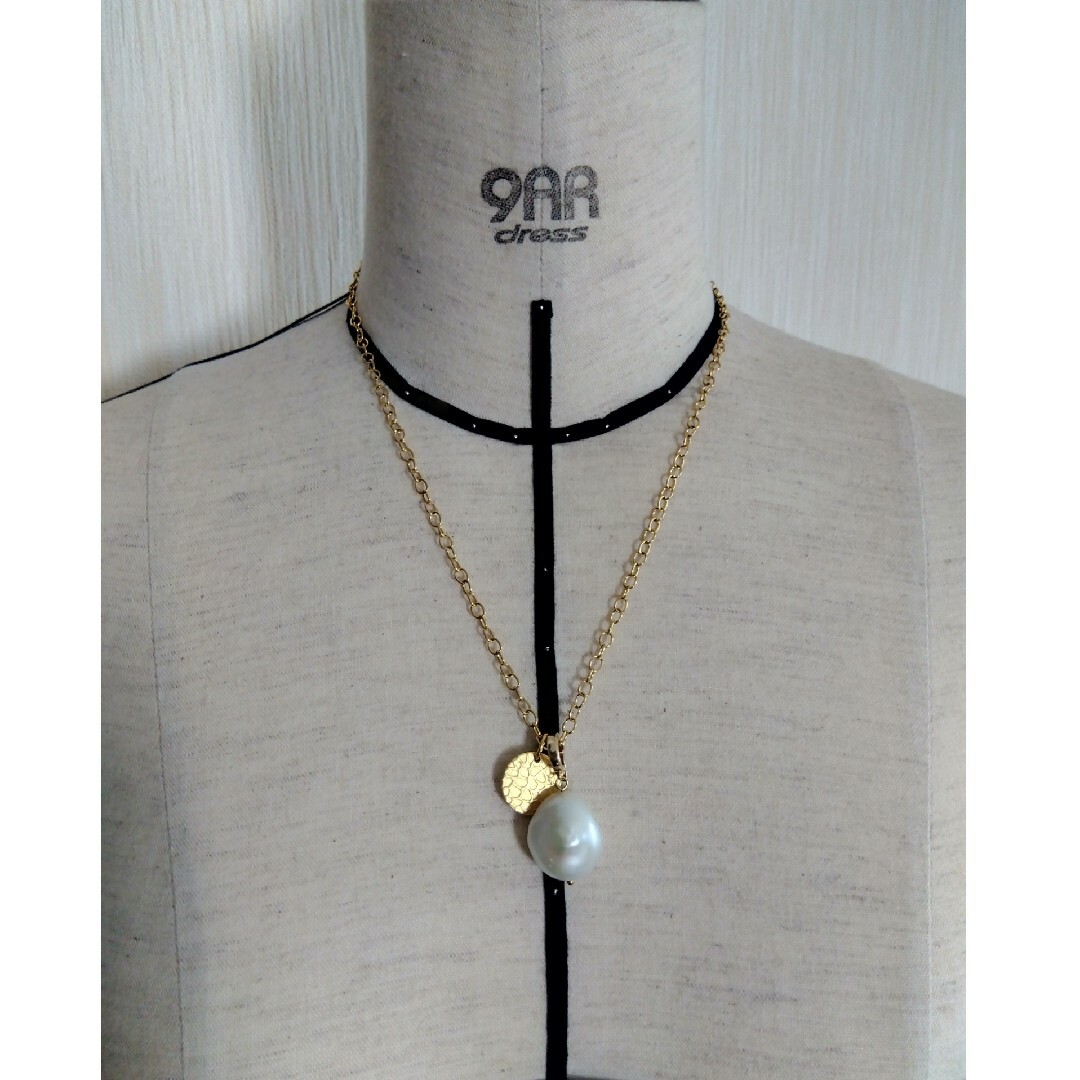 2way　大珠　中空淡水真珠　クリッカー　ネックレス レディースのアクセサリー(ネックレス)の商品写真