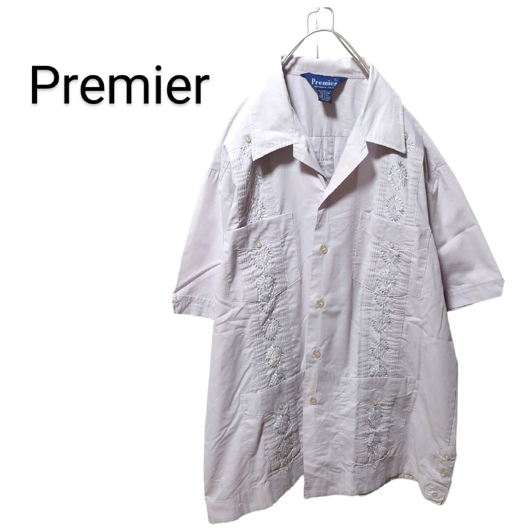 【Premier】 刺繍入り キューバシャツ A-1045