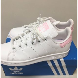 《adidas》スタンスミス ホワイト ピンクハート柄 22.5スニーカー