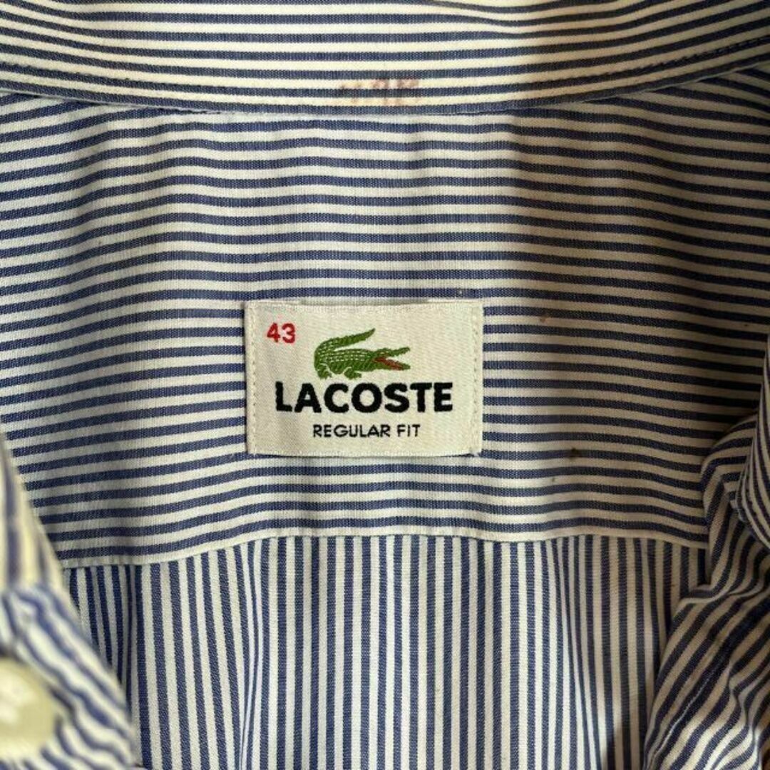 LACOSTE(ラコステ)の【人気定番】ラコステ⭐︎ストライプ長袖シャツ　ブルー　XL 大きめ　M75 メンズのトップス(シャツ)の商品写真