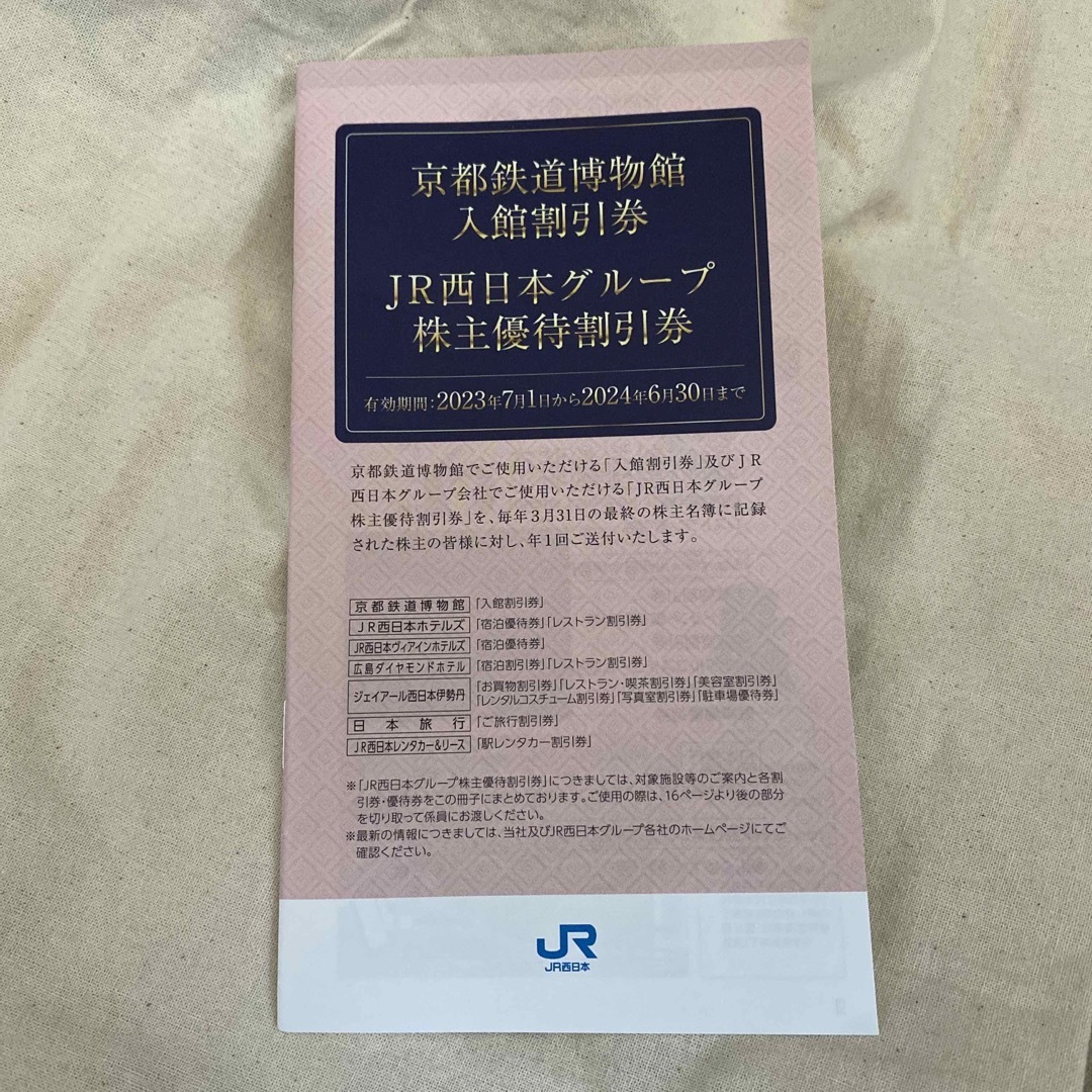 ＪＲ西日本グループ株主優待割引券 チケットの優待券/割引券(ショッピング)の商品写真