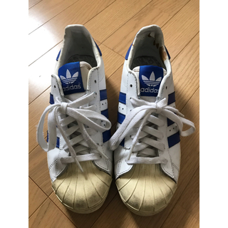 アディダス(adidas)のadidas スーパースター‘90 24.5cm ホワイト×ブルー(スニーカー)