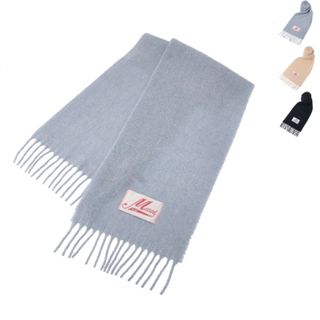 Marni - マルニ MARNI マフラー アルパカ フリンジ付き ロゴ ストール