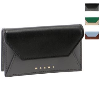 Marni - マルニ MARNI カードケース タンブルレザー フラップ コイン