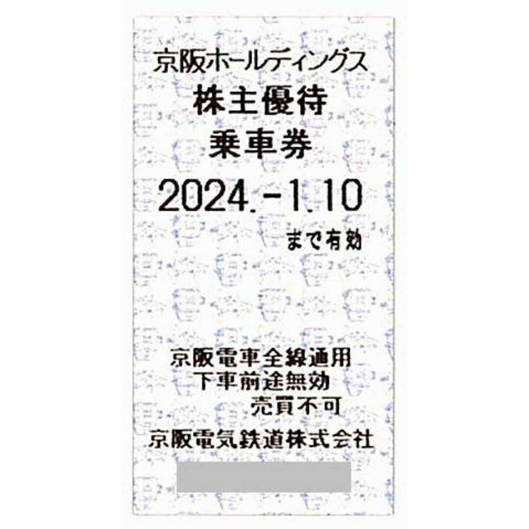 京阪電気鉄道 株主優待乗車券［16枚］/京阪電車全線 / 2024.1.10まで