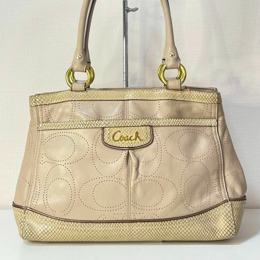 COACH   □美品□ COACH コーチ レザー ショルダーバッグ ベージュの