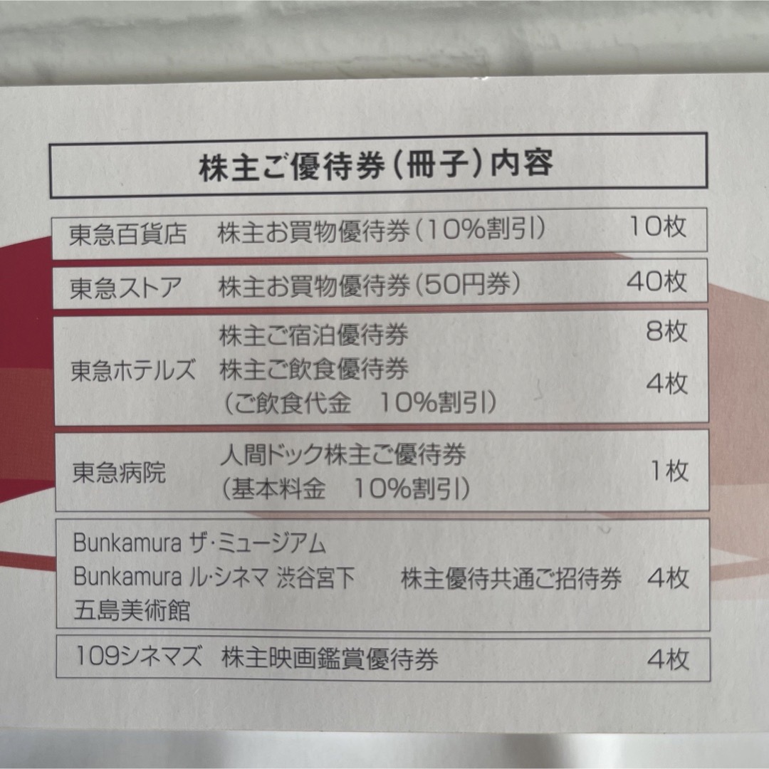 東急　株主優待乗車券40枚　および冊子　期限2023年11月30日 1