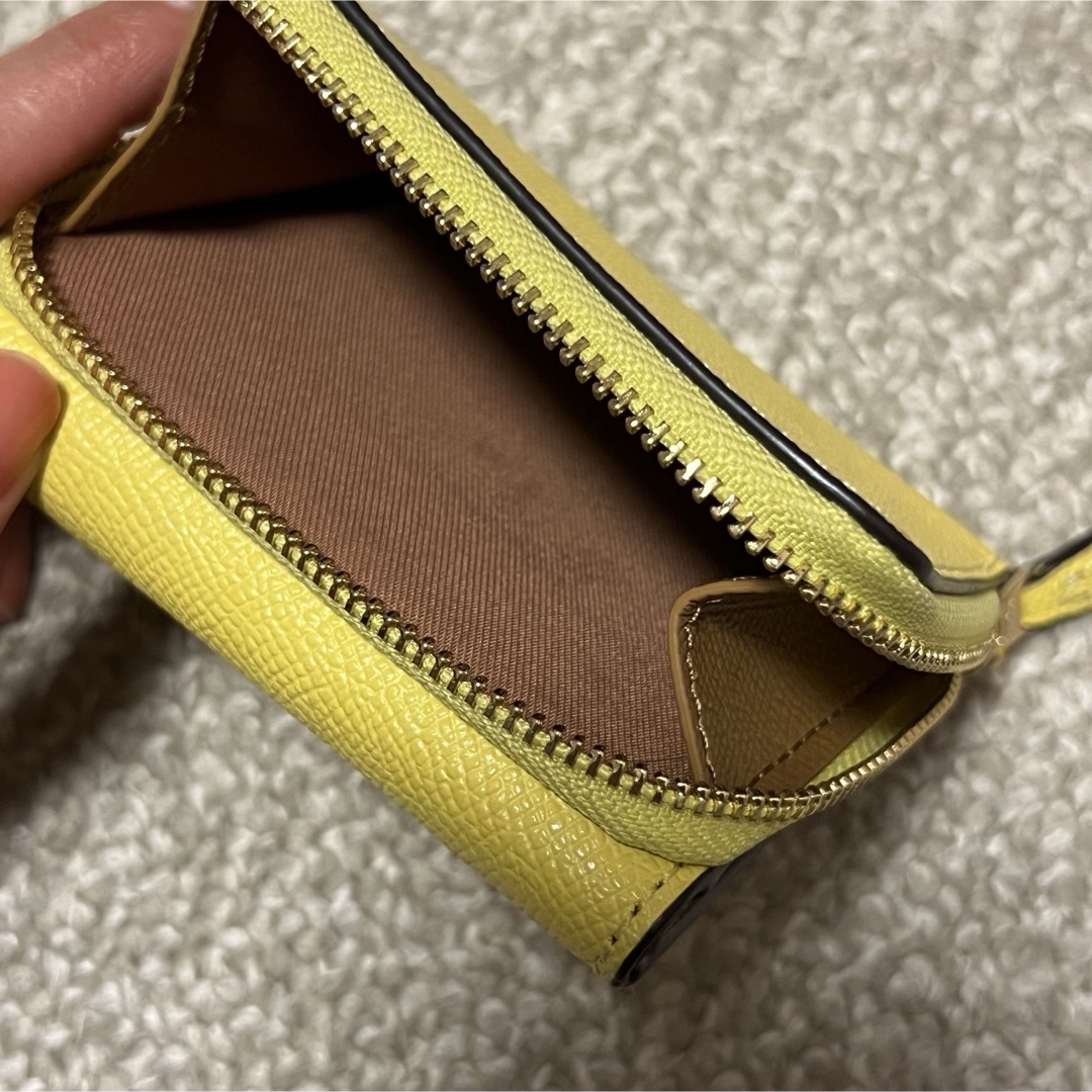 【美品】コーチ 三つ折り財布 イエロー 黄色 レディースのファッション小物(財布)の商品写真