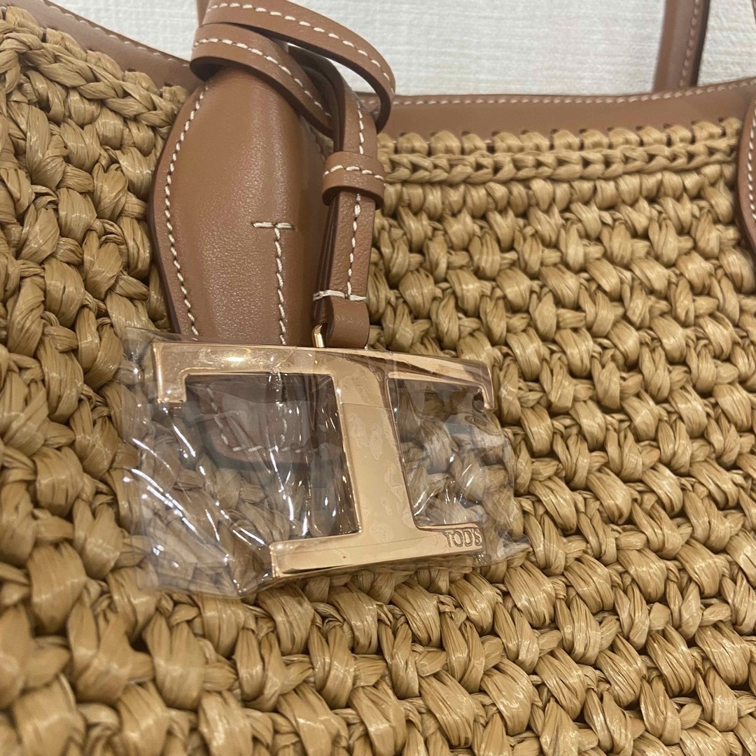 【極美品】トッズ　Tod’s  トートバッグ　ラフィア　× レザー　カゴバッグ