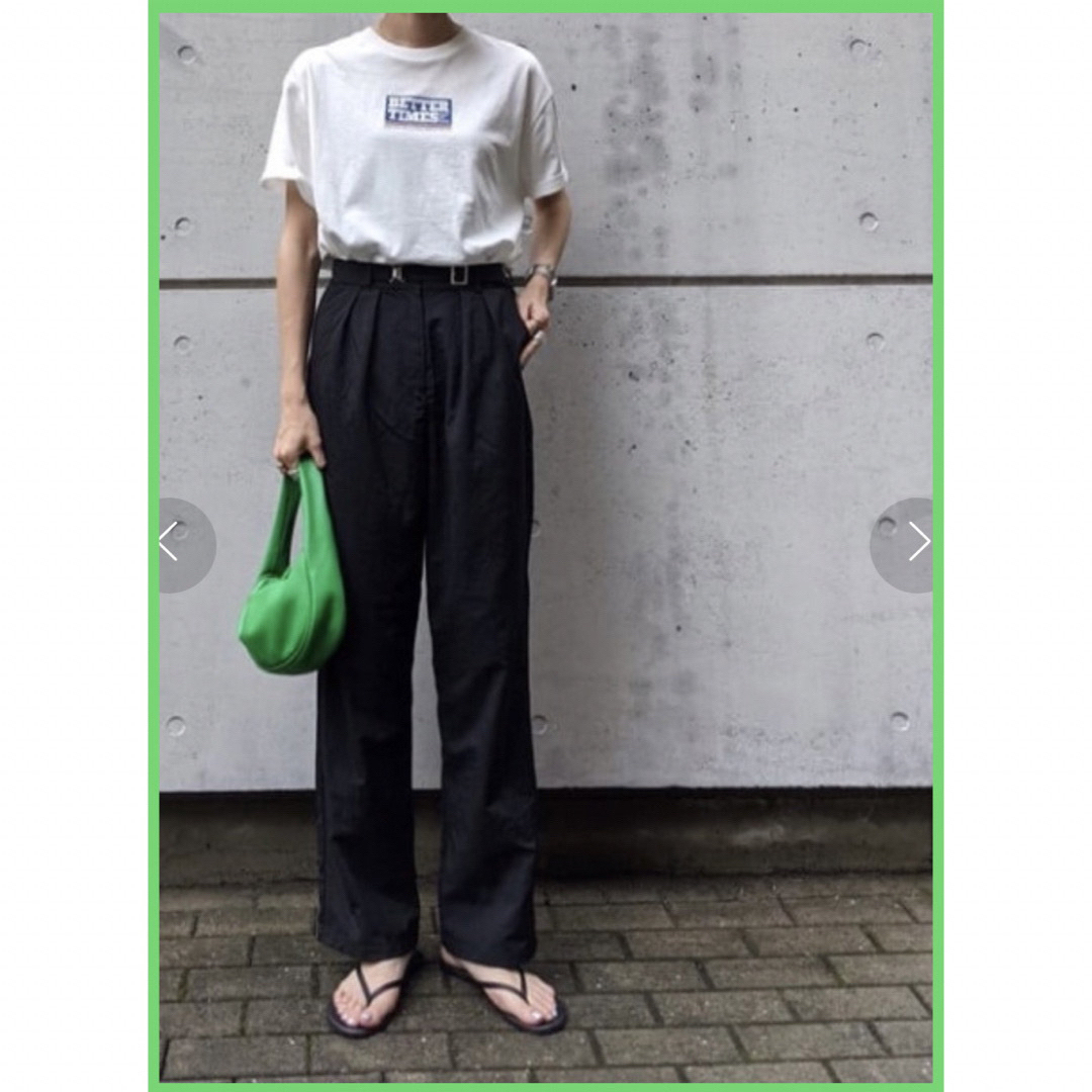 moussy(マウジー)の【MOUSSY】W BELTED STRAIGHT パンツ　ブラック レディースのパンツ(カジュアルパンツ)の商品写真