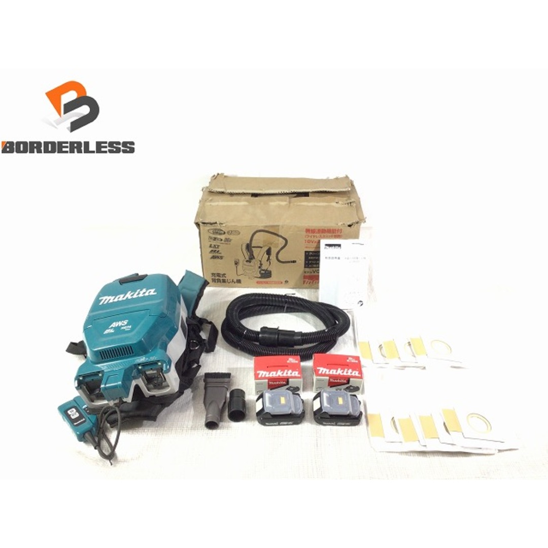 ☆比較的綺麗です☆makita マキタ 18V+18V=36V 充電式背負集じん機 VC265D バッテリー2個(2.0Ah)付き 掃除機 クリーナー 72506自動車/バイク