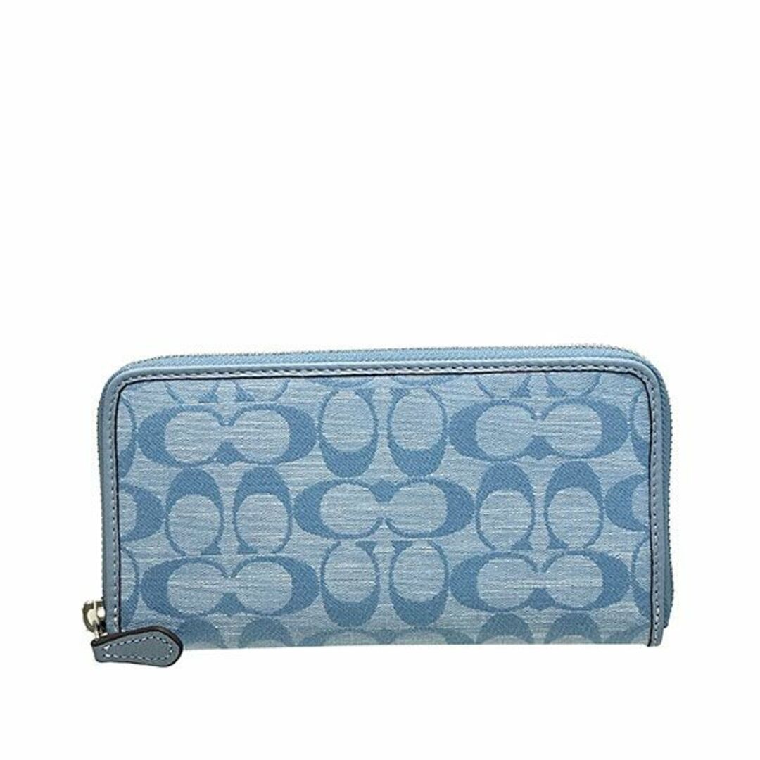 ◇◇新品◇◇ コーチ 長財布 シルバー ライトブルー CH095-