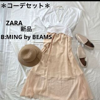 ビームス(BEAMS)の新品　ビームス　水玉ロングスカート   ZARA トップス(ロングスカート)