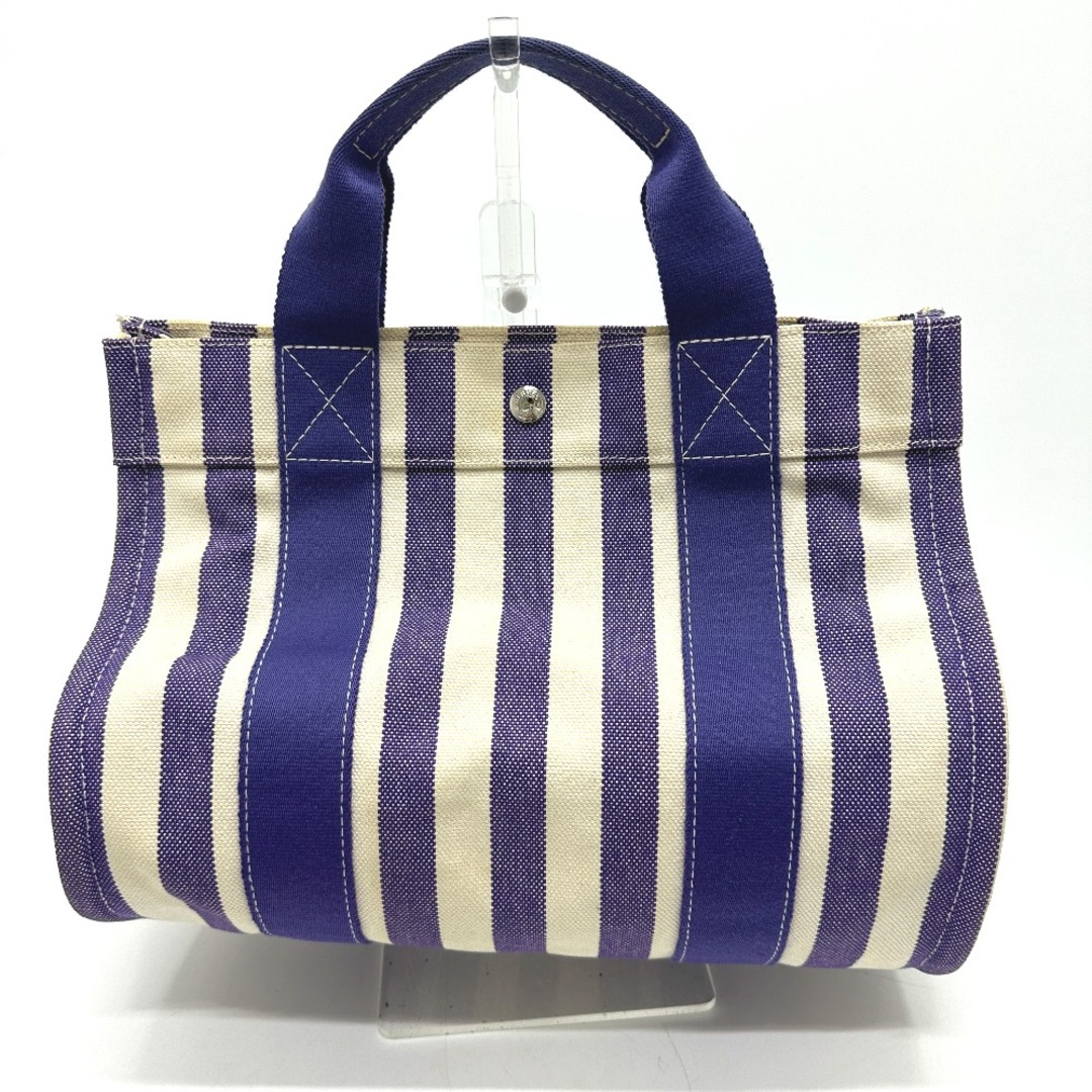 エルメス HERMES カンヌPM ストライプ ハンドバッグ キャンバス