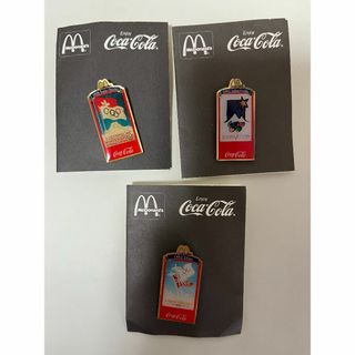 マクドナルド　コカコーラ　冬季オリンピックピンバッジ３種(その他)