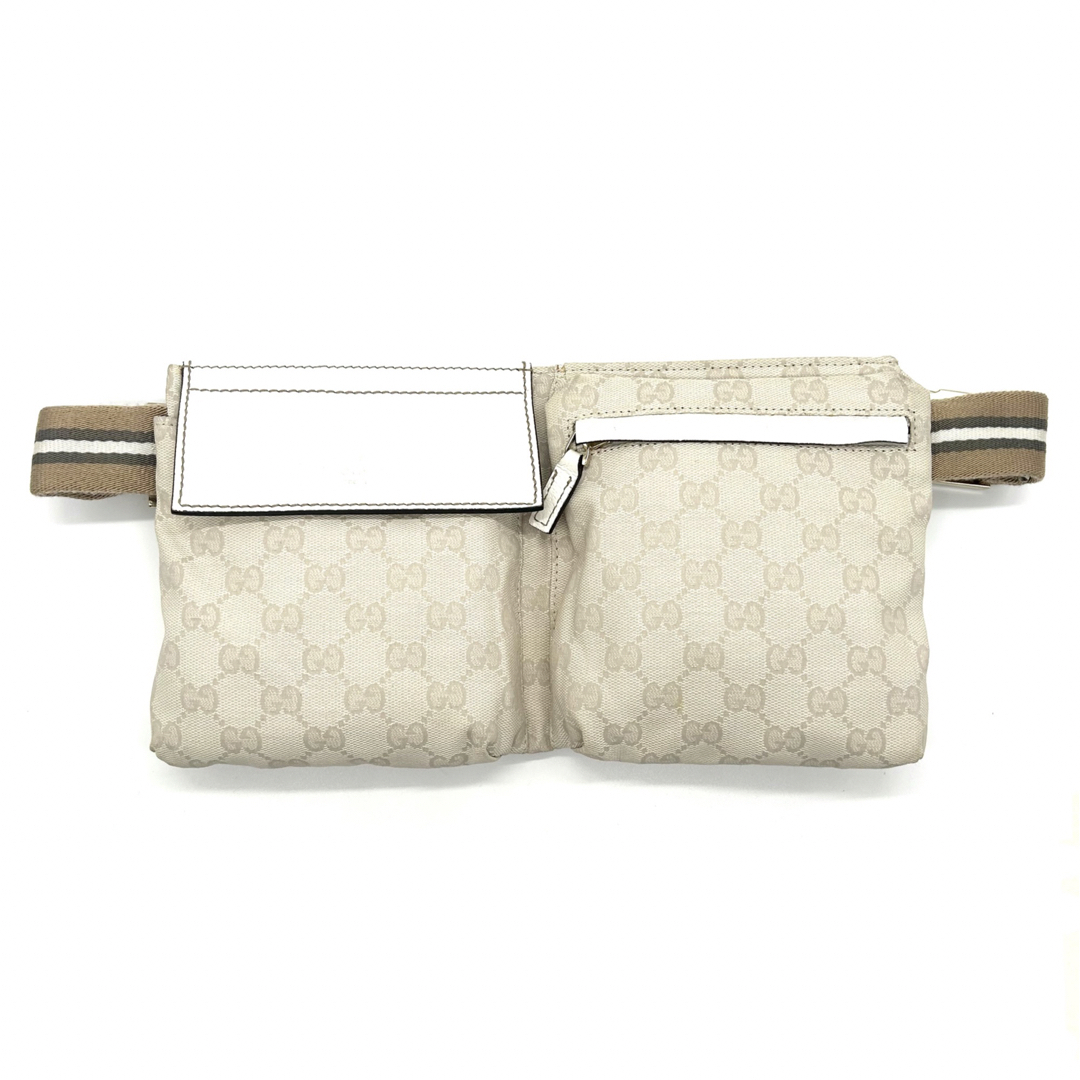 GUCCI グッチ ウエストポーチ ボディバッグ GG キャンバス ホワイト | フリマアプリ ラクマ