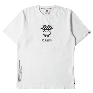 アベイシングエイプ(A BATHING APE)のA BATHING APE ア ベイシング エイプ Tシャツ サイズ:S AAPE BY A BATHING APE リフレクター 猿迷彩 フェイス クルーネック 半袖 ホワイト 白 トップス カットソー カジュアル ブランド ストリート 【メンズ】【中古】(Tシャツ/カットソー(半袖/袖なし))