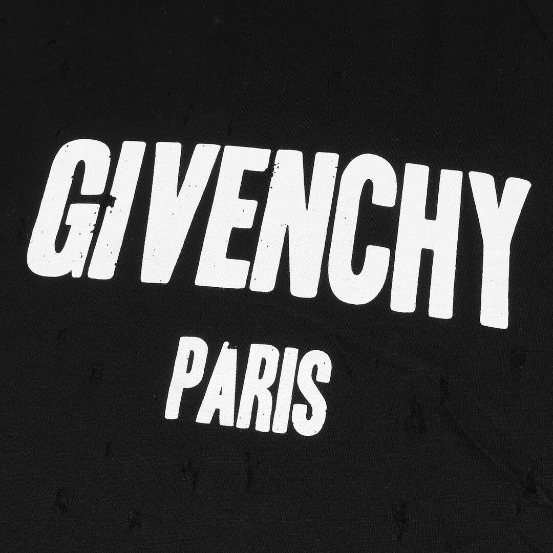 GIVENCHY ジバンシィ Tシャツ サイズ:XS デストロイ 加工 ロゴ プリント クルーネック 16P 7704 485 ダメージ ブラック 黒 トップス カットソー 半袖 【メンズ】 3