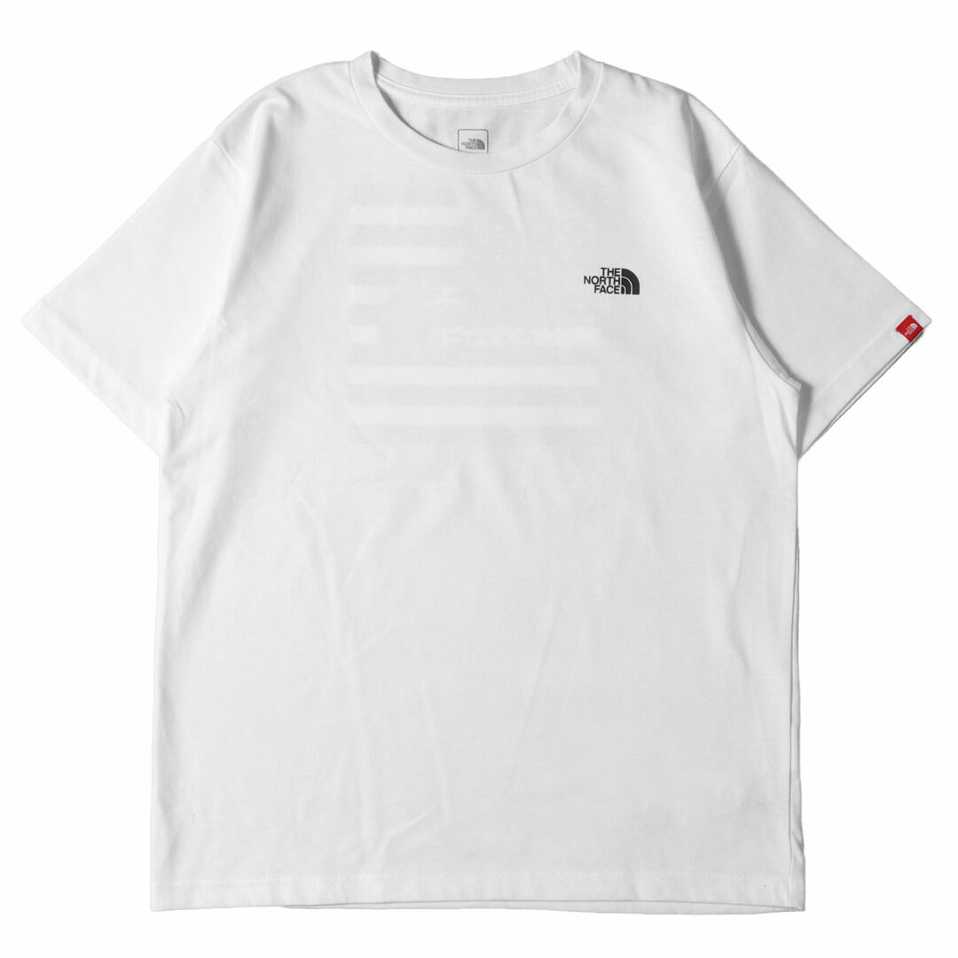 THE NORTH FACE ザ ノースフェイス Tシャツ サイズ:L ナショナル フラッグ ポリ コットン クルーネック 半袖 S/S National Flag Tee NT32053 ホワイト 白 トップス カットソー カジュアル ブランド アウトドア【メンズ】