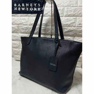 バーニーズニューヨーク(BARNEYS NEW YORK)のバーニーズニューヨーク　トートバッグ　ロゴチャーム　レザー　本革　ネイビー(トートバッグ)